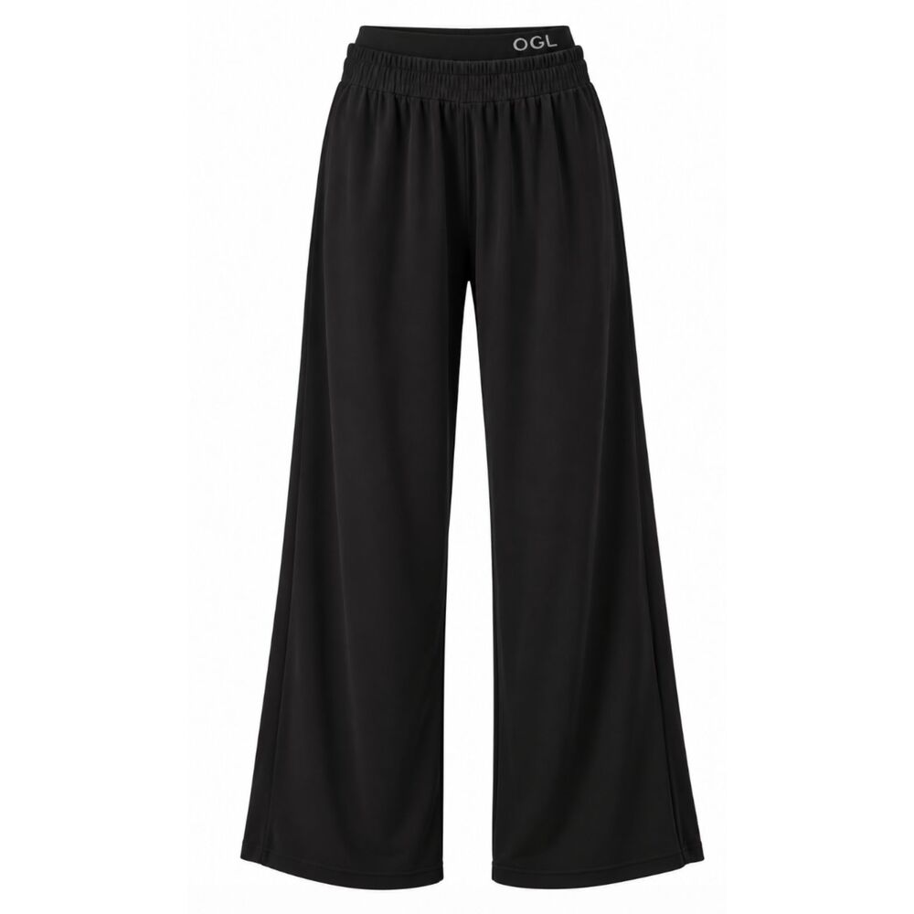 OGLmove Black Wide Leg Pull-On Elastic Waist Pants